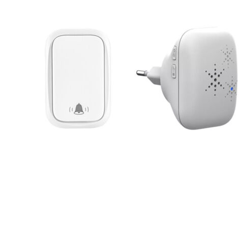 Ahlsen Timbre inalámbrico autoalimentado, no requiere batería, alcance hasta 200 m, 38 tonos de llamada, 3 niveles de volumen, fácil de instalar (blanco)