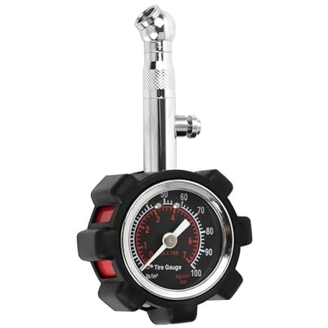 Ahlsen Tire Pressure Gauge, Tire Pressure Gauge 7 Bar 100 Psi with Large Dial 1.5 Inch, Professional Mechanic Tire Pressure Gauge for Motorcycle Car