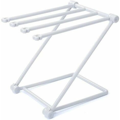 Ahlsen Toallero Independiente Plegable, Toallero de Baño con Diseño de 4 Barras, Adecuado para Dormitorio, Baño, Cocina o Cualquier Otro Lugar Que Desee, (Gris)Fonepr