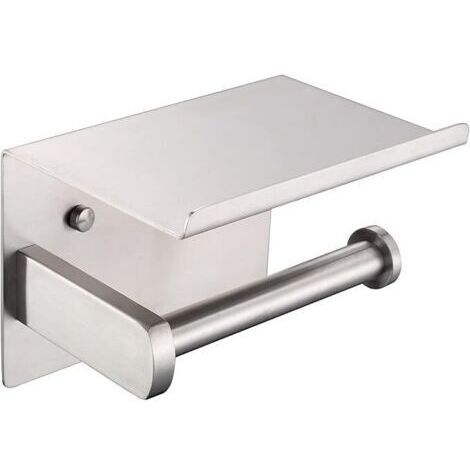 AHLSEN Toilettenpapierhalter, moderner Toilettenpapierhalter aus gebürstetem Edelstahl SUS 304 mit Telefonablage, Badezimmer- und Küchenaccessoire F928-03D