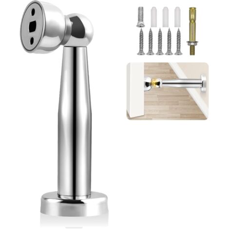 Ahlsen Tope de puerta magnético de acero inoxidable cromado - 18,5 cm de alto - Tope de puerta resistente - 1 paquete