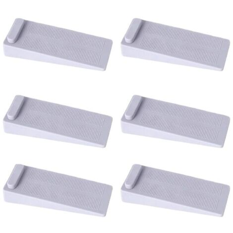 Ahlsen Topes de puerta Juego de 6 topes de puerta de goma antideslizantes Topes de puerta de suelo con altura ajustable gris
