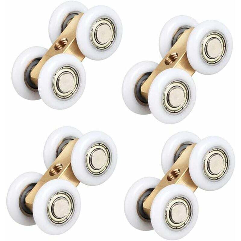 Ahlsen - Tout le cuivre salle de bains suspendue poulie salle de bains verre porte coulissante étanche roulement suspendu roue salle de bains porte