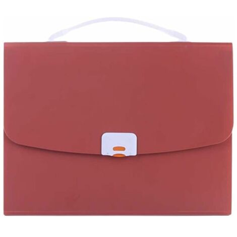 Ahlsen Tragbare Tasche A4 Business-Dokumententasche Orgel Dateiordner Speicherorganisator Student Test Papierhalter Pack Rot