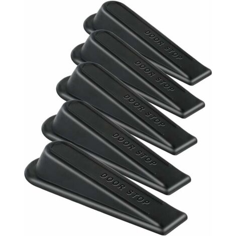 Ahlsen Türanschlagkeile aus Gummi für alle Böden, 5er-Pack, Schwarz 12x4,5x2 cm