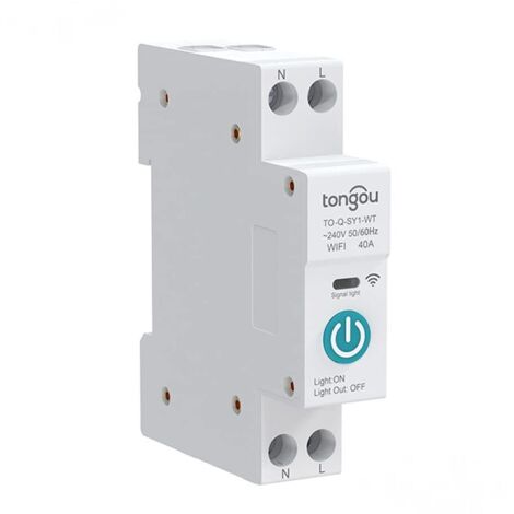 Ahlsen Tuya-disyuntor inteligente WiFi, 32A, 1P, interruptor de Control remoto con carril DIN, edición inteligente Tuya, tres modos de sincronización