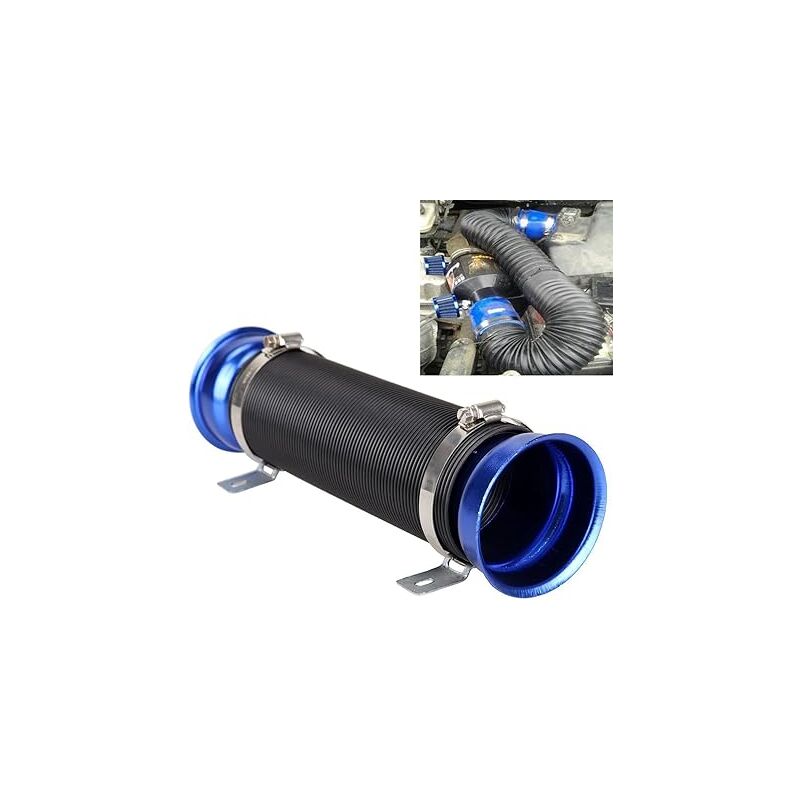 Ahlsen Tuyau universel de 76 mm pour entrée d'air froid de moteur - Bleu et noir