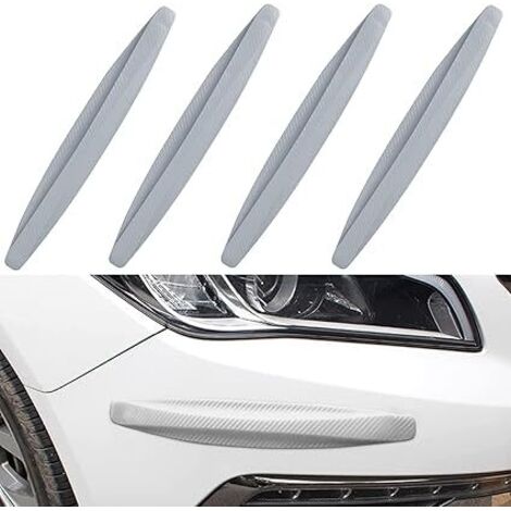 Ahlsen Universelle Bande de Caoutchouc de Pare-Chocs de Voiture 4PCS Protections Flexibles pour Pare-Chocs Avant Arrière Protection Contre Rayures Bande de Protection Anti-frottement Pare-Chocs(Gris)