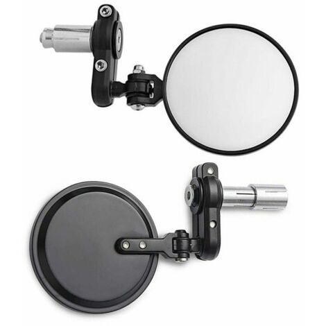 Ahlsen Universelle Motorrad-Rückspiegel, 7,6 cm, runde, faltbare Seitenspiegel für 22-mm-Lenker