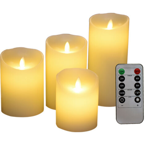 Ahlsen Velas LED, juego de 5 velas decorativas, vela sin llama con mando a distancia de 10 botones