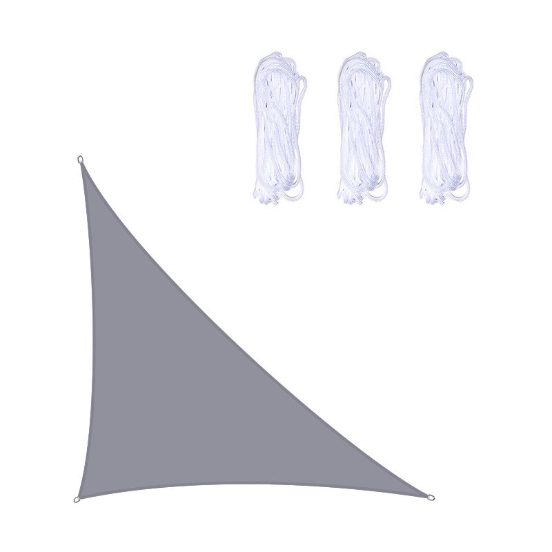 Ahlsen Voile d'ombrage triangulaire 4x4x5.7m étanche et résistante aux UV, convient aux balcons de terrasse de jardin, gris