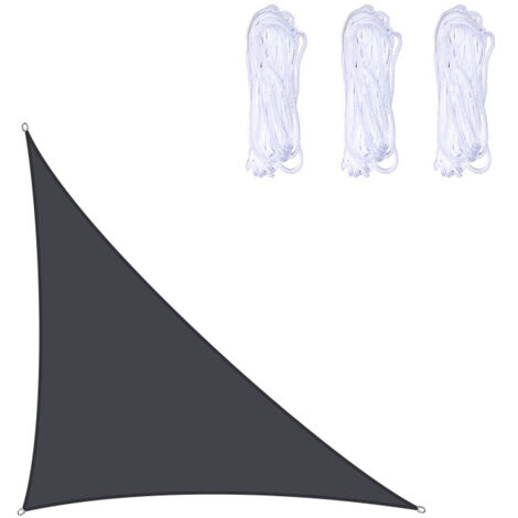 Ahlsen Voile d'ombrage triangulaire 5x5x7.1m étanche et résistante aux UV, convient aux balcons de terrasse de jardin,noir
