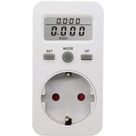Ahlsen Wattmeter-Steckdosen-Energiemessgerät, misst den Stromverbrauch mit LCD-Display, Überlastschutz, maximale Leistung 3680 W