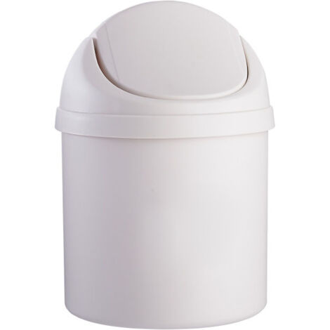 Ahlsen weißer Mini-Mülleimer mit Schwingdeckel, 14 cm Durchmesser, 19,5 cm Höhe