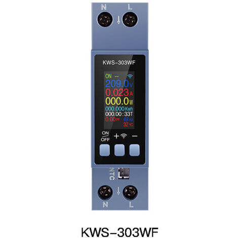 Ahlsen WLAN-Stromzählerschalter, AC 85–270 V, WLAN-Anschluss, intelligenter Energiezähler, Timer, Alexa-kompatibel, Energieverbrauchsmesser