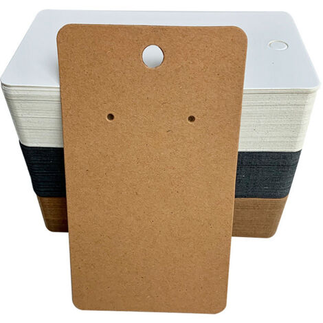 Ahlsen You Display und Verpackung für Modeschmuck aus Kraftkarton (300 Stück) – L8,9 x L5 cm – Schmuckverpackung in Schwarz, Weiß und Braun – für Schmuck, Halsketten, Ohrringe und Ohrstecker