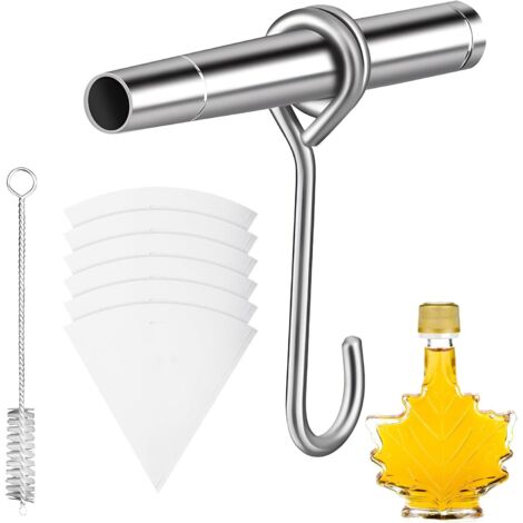 Ahornsirup-Gewindeschneider-Set, lebensmittelechter Edelstahl, PFOA-frei, inklusive Ahornsirup-Wasserhähne, Bürste und Filter, 1 Set
