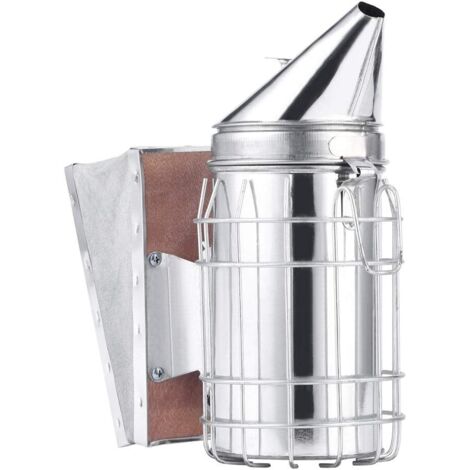 Ahumador de Colmenas con Tablero de protección contra el Calor Equipo de Apicultura de Hierro, Tablero de protección contra el Calor de Acero Inoxidable Equipo para Fumar Abejas de Apicultura