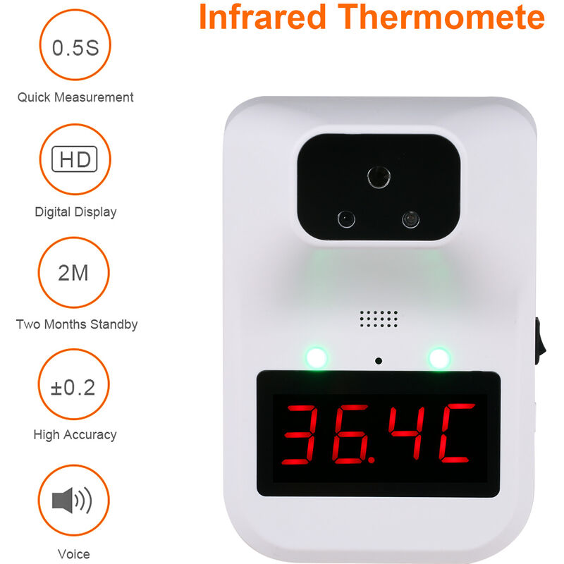 

AI termometro infrarrojo tres instalaciones Dos Fuente de alimentacion diez idiomas ° C / ° F Cuerpo / Objeto alarma de temperatura temperatura se