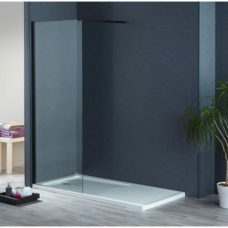 Image of Ai8 Wetroom Panel W700mm 8mm - Black
