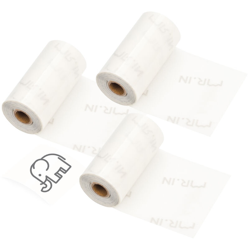 

Aibecy 3 Rolls autoadhesivo termica Negro de papel en Borrar 50mm * 3.5m Compatible con Phomemo M02 / M02S impresoras termicas