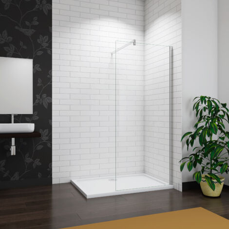 AICA 120x200 cm Walk-IN Duschkabine Duschabtrennung 10mm NANO Glas+Stabilisatorstange für die Dusche 90cm W12