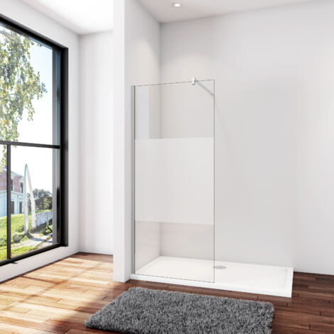 AICA 120x200cm 10mm Satiniert walk in+140cm für 6-10mm Glas Stabilisator W12