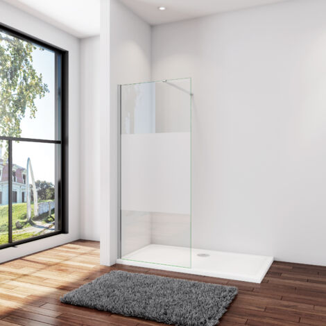 AICA 120x200cm 8mm Satiniert walk in+140cm für 6-8mm Nano Glas Stabilisator W12