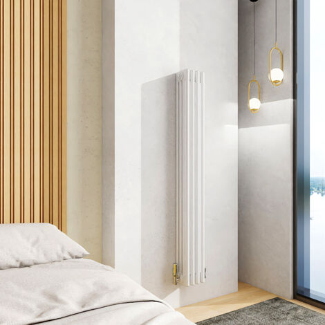AICA 1500x200mm White Vertical Traditional Radiator Cast Iron 4 Column Heating UK