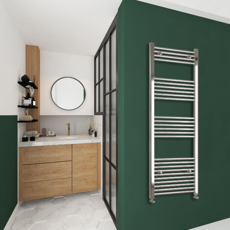 AICA 1600x400mm(HxW) Chrome Straight Central Heating Towel Rail Radiator