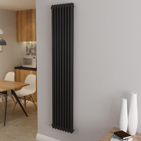 AICA 1800x380mm 2 Column Vertical Black Radiator Central Heating Cast Iron Style