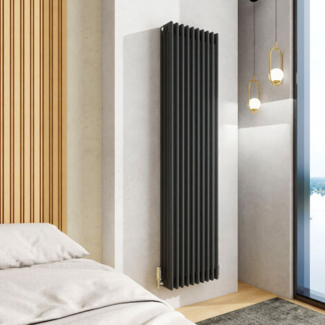 AICA 1800x470mm Anthracite Vertical Traditional Radiator Cast Iron 4 Column Heating UK