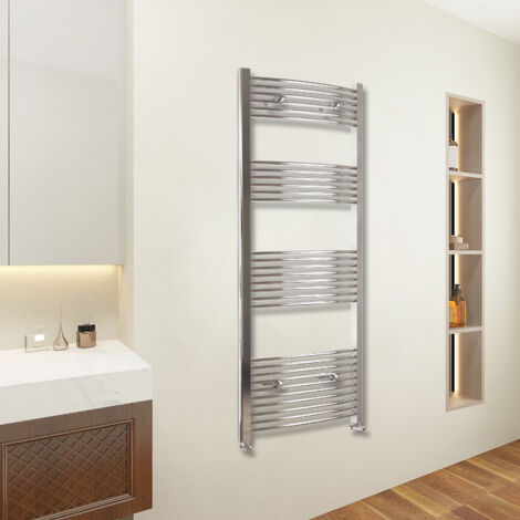 AICA 1800x500mm(HxW) Chrome Curved Center Heated Towel Track Heated Towel Radiator