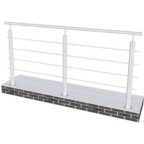 Aica 2000x1000mm Matt silver Mobility Adjustable Aluminum Handrail suitable for Steps/Stairs/slopes