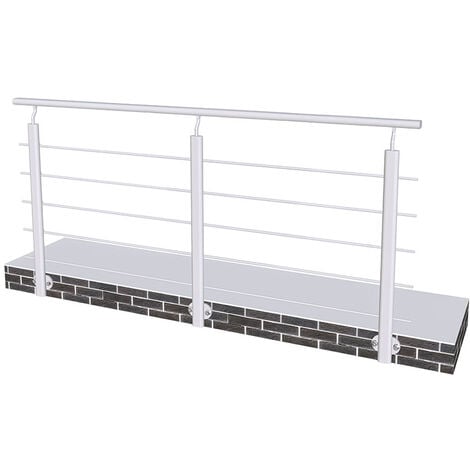 Aica 2mx0.87m Matt silver Mobility Adjustable Aluminum Handrail suitable for Steps/Stairs Side Walls
