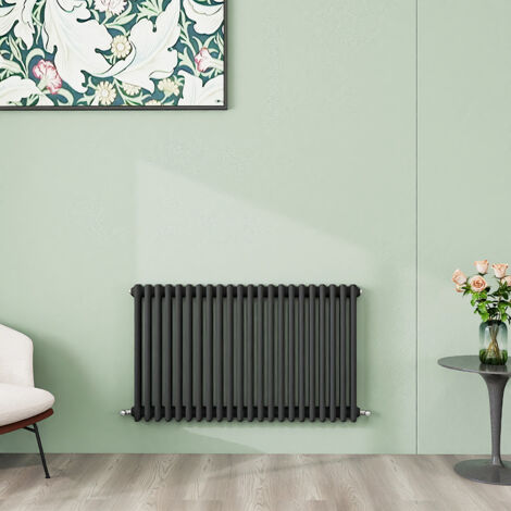 AICA 600x1010mm Anthracite Horizontal Designer Radiator Cast Iron 3 Column Heating UK
