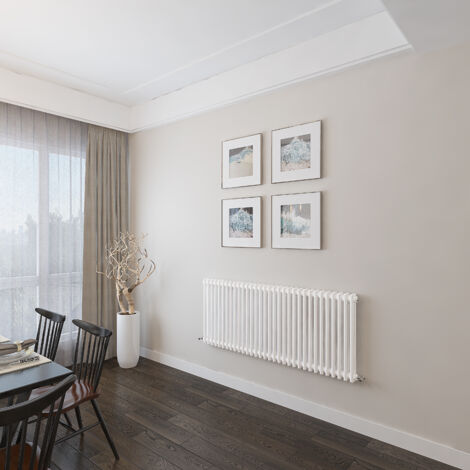 AICA 600x1460mm 2 Column Horizontal White Radiator Central Heating Cast Iron Style