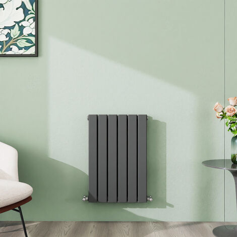 AICA 600x408mm Anthracite Horizontal Designer Radiator Double Flat Panel Heating UK