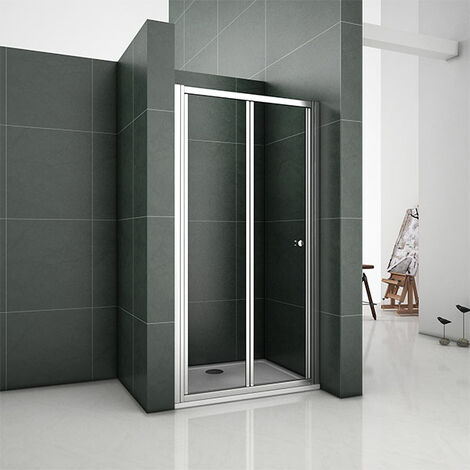 main image of "700/760/800/860/900/1000 Framed Bifold Shower Door Enclosure with Tray Waste"