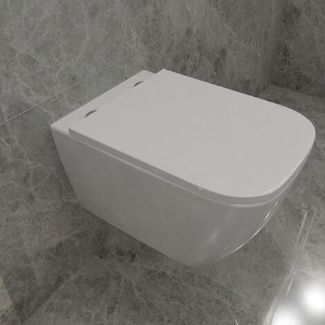 AICA Badezimmer Quadratisch Spülrandlos Hänge Wc Toilette Mit Slim Soft-Close-Sitz