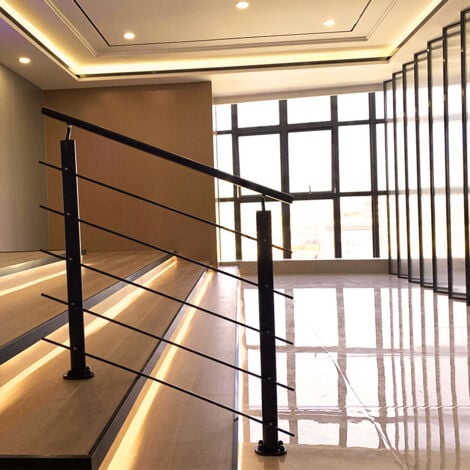 AICA SANITAIRE AICA Barandillas de aluminio negro mate, interior y exterior, fijaciones al suelo 100x100cm