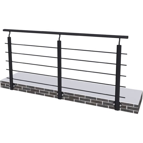 AICA SANITAIRE AICA Barandillas de aluminio negro mate - interior y exterior - fijaciones lateral 200x100cm