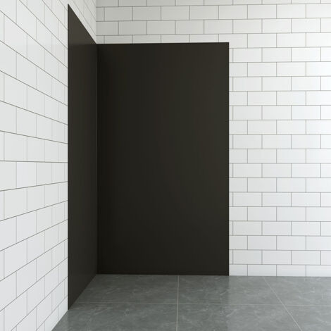 Aica Bathroom 800x800x2100mm Black Wall Aluminum Shower Wall Panel Cladding 2Pcs