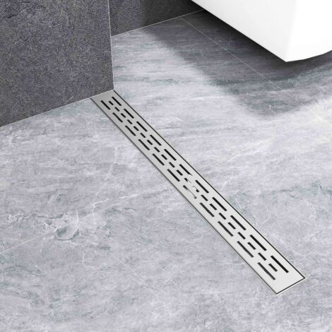 AICA Caniveau de douche en acier inoxydable SUS 304, réglable en hauteur, avec filtre anti-odeur, style A Longueur 70cm