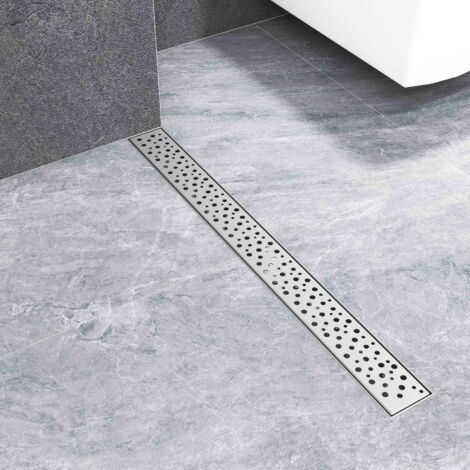 AICA Caniveau de douche en acier inoxydable SUS 304, réglable en hauteur, avec filtre anti-odeur, style C Longueur 100cm