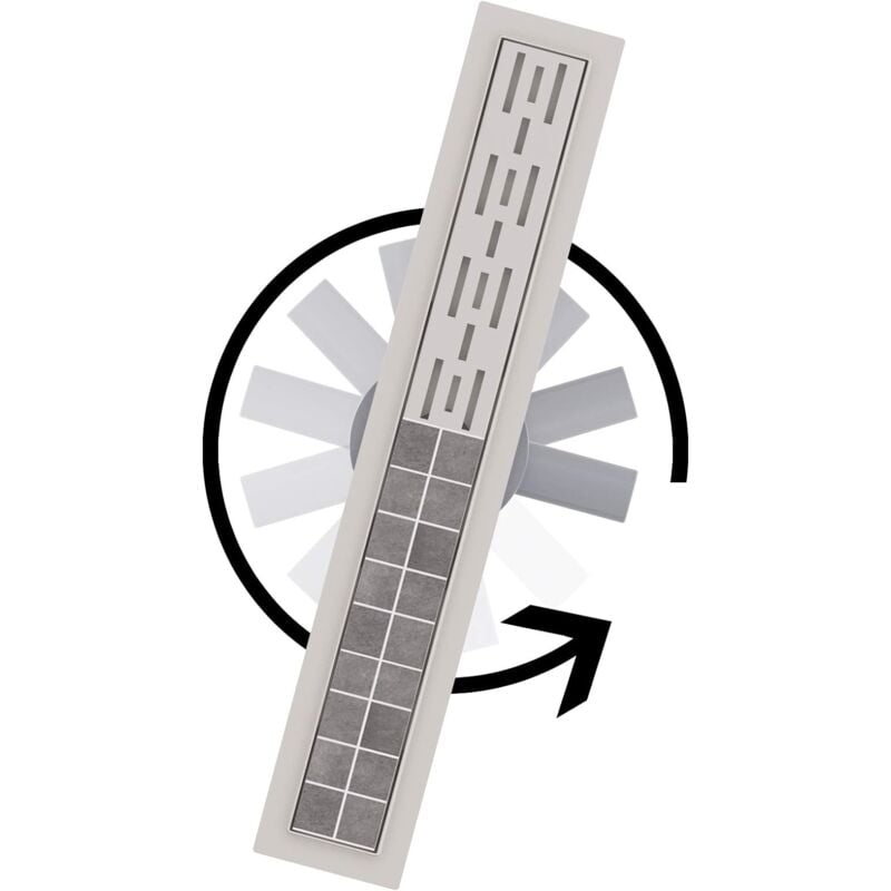 Aica Sanitaire - Aica Caniveau de Douche Italienne Acier Inoxydable Siphon Sol Réglable D'évacuation le Modèle Linéaire + 2 en 1 + 360° à Carreler