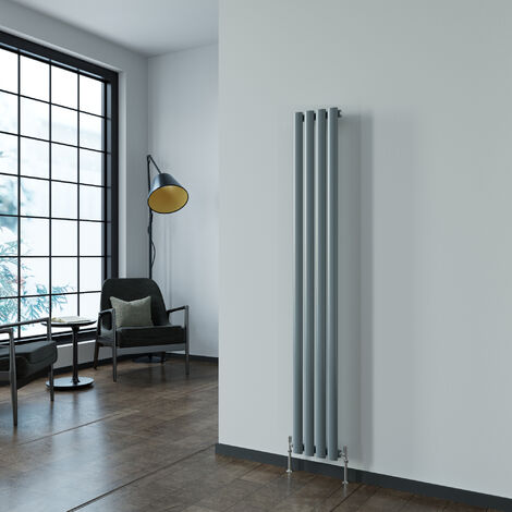 AICA Designer Oval Column Radiator Vertical 1600 x 236 mm HxW Single Anthracite