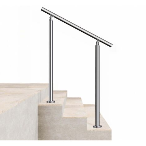 AICA Edelstahl Handlauf Geländer für Treppen Eingangs Innen & Außen Silber 100cm mit 0 Querstreben