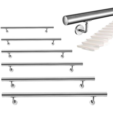AICA Edelstahl Handlauf, Wandhandlauf Wandgeländer, Ttreppengeländer für Innen & Außen, 200 cm
