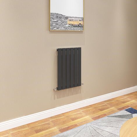 AICA Flat Panel Radiator 600x408mm Central Heating Single Horizontal Stylish Black